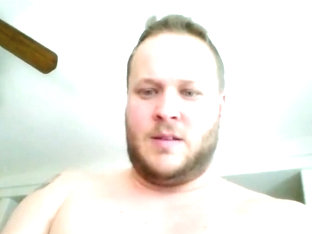 White Chubby Guy Masturbate on Skype
