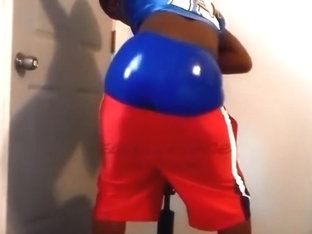 Basketball Uniform/PVC Underwear Sag, Piss, & Cum!