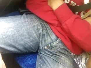 Young Cute Sleeping On The Bus